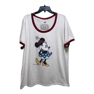 Disney Minnie Mouse Shirt Womens 3XL Short Sleeve White Pre-Owned